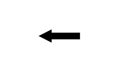 Poster - A clear 2D black arrow icon pointing right on a white background symbolizing direction and growth