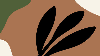 Poster - Abstract contemporary design featuring organic shapes in earthy tones with transparency