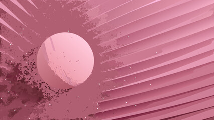 Poster - Abstract composition with pink circle and textured lines perfect for creative backgrounds