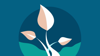 Poster - Abstract floral design featuring white petals and serene earth tones with transparency