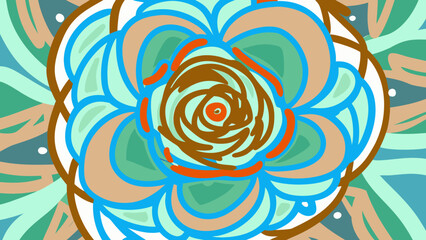 Poster - Abstract floral design featuring layered petals and spiraling forms in various colors