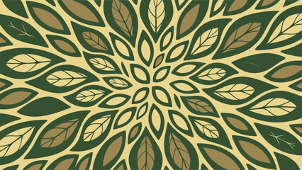 Poster - Abstract leaf pattern displaying natural leaves in various shades of green and brown