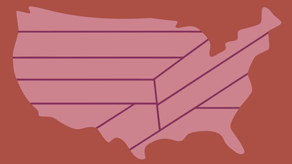 Poster - Abstract map of the united states with geometric design and transparency