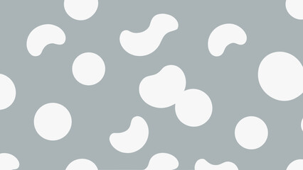 Poster - Abstract pattern with white organic shapes on a gray background transparent design