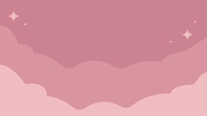 Poster - Abstract pink cloudscape background with stars suitable for various creative designs