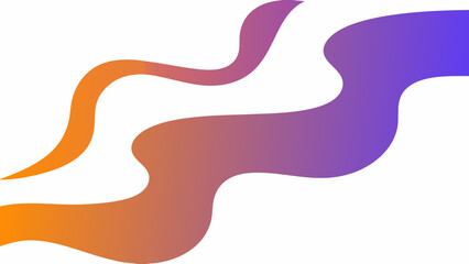 Poster - Abstract wavy forms with gradient colors on a clean white background composition