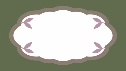 Poster - Decorative frame with leaf accents on a white background for elegant design projects