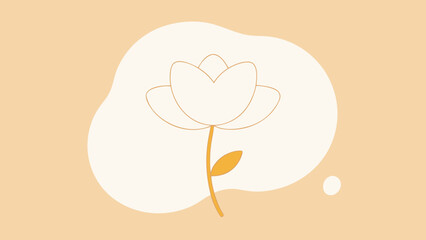 Poster - Elegant line art lotus flower design on a transparent background