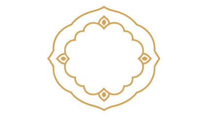 Poster - Elegant ornamental frame with floral design element in beige suitable for various projects