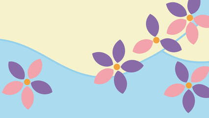 Poster - Pastel floral background with repeating flowers and soft color palette for design projects