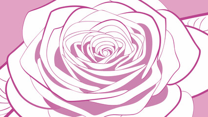 Poster - Pink rose illustration with transparency for elegant floral and design elements