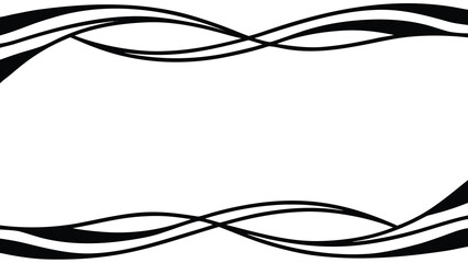 Poster - Abstract black and white wavy design with empty white space perfect for design elements