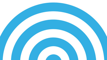 Poster - Abstract blue and white circular design featuring concentric arcs and graphic elements