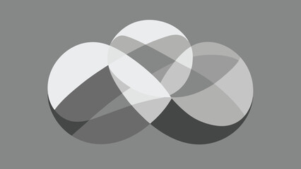 Poster - Abstract overlapping circles in grayscale design with geometric shapes and modern style