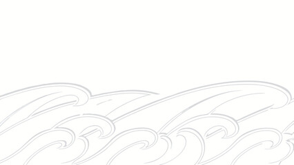 Poster - Artistic white wave design representing calm waters and elegant decorative movement