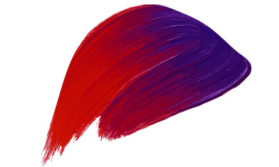 Poster - Abstract paint stroke with red and purple hues on a white background in a smooth and flowing design.