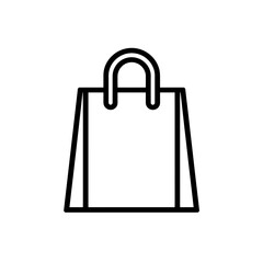 Poster - Simple outline icon illustration depicting a paper or plastic shopping bag symbol, concept for online retail promotion, mobile application interface design, and modern commerce graphic elements