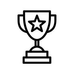 Aufkleber - Minimalist line art icon of a trophy award, featuring a stylized star centrally located within the cup, concept for celebrating successful business milestones, acknowledging academic achievements