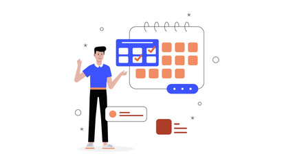 Product Manager Conducting Weekly Backlog Grooming Flat Vector Illustration