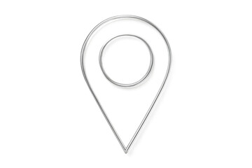 Aufkleber - Shiny metallic silver location pin pointing position on a transparent background, perfect for indicating a specific spot on a map