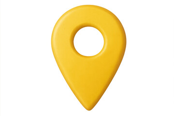 Fototapete - 3d rendering of a yellow location pin with transparent background, ideal for maps and navigation apps
