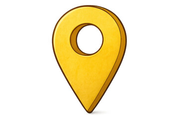 Fototapete - Location pin marker showing geographic position, rendered in cartoon graphic style against transparent backdrop