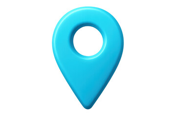 Fototapete - 3d rendering of a light blue location pin on transparent background, perfect for indicating a precise spot on a map
