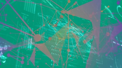 Poster - Opening map appearing, network expanding meshes pulsing nodes highlighting global connections