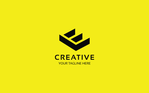 Letter E 3D logo with isometric perspective for your business and brand