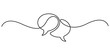 © aminul788 - Speech bubbles continuous one line drawing, Empty speech minimalist simple linear style vector illustration