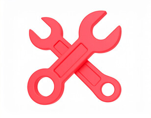 Poster - Cross wrenches graphic in red color isolated on white background perfect for repair and maintenance service or business projects