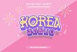 © TuongVi - Editable text effect Korean Food - Holiday 3d cartoon Sticker template style premium vector