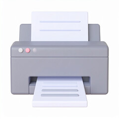 Fototapete - Modern 3d illustration of a printer displaying printed documents on a clean white background perfect for design projects