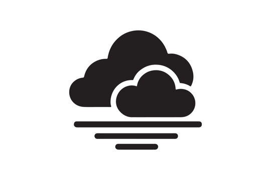Cloud Formation icon silhouette vector with white background