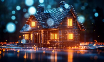 Poster - Illuminated Digital House Model