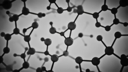 Wall Mural - Abstract molecule background, grey color, 4K