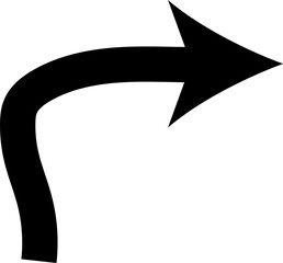 Poster - Bold black arrow curves to the right indicating direction and progress
