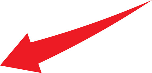 Poster - Bold red arrow pointing down and to the left on a clean white background