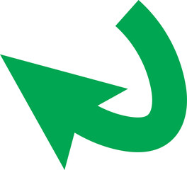 Poster - Green arrow pointing left and curving upwards in a dynamic motion