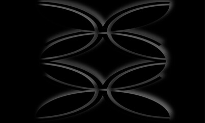 Poster -  dark abstract pattern of overlapping circles forming diamond shapes in a seamless design texture element.
