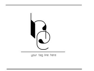 Poster - Interlocked EH Monogram Logo – Decorative E + H Calligraphy Design