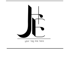 Poster - Overlapping EH Calligraphy Logo – Stylish Alphabet Emblem