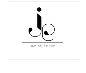 Poster - Vintage JE Logo – Timeless Calligraphy Monogram of J + E, Luxury JE Monogram Logo – Premium Calligraphy of J and E Letters
