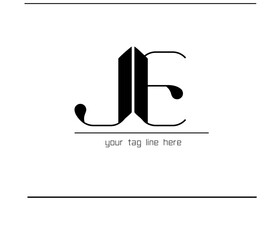 Poster - JE Emblem Logo – Elegant Interlocking Calligraphy Letters J and E