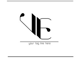 Poster - Interlocked VE Calligraphy Logo – Decorative V + E Typography Design