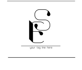 Poster - Interlocked ES Calligraphy Logo – Creative E + S Alphabet Emblem