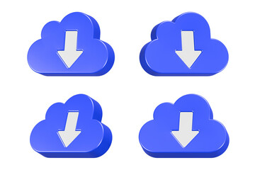 Fototapete - cloud download icon 3d rendering