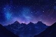 © Iftikhar alam - Majestic night view of mountains under a star filled sky with falling stars, night view with falling stars on mountain Photo background ing for live wallpaper