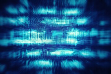 Poster - Static TV noise creates an abstract seamless background with a glitchy aesthetic and vibrant blue tones, Static TV noise Seamless abstract background