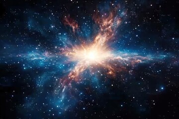 Poster - Star burst background showing a dynamic hyperspace jump through the galaxy, Star Burst Background motion Hyperspace jump through the stars Photo animated